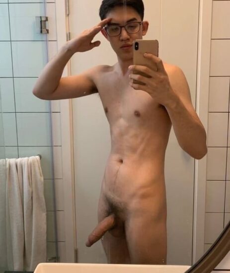 Mirror twink with a big cock