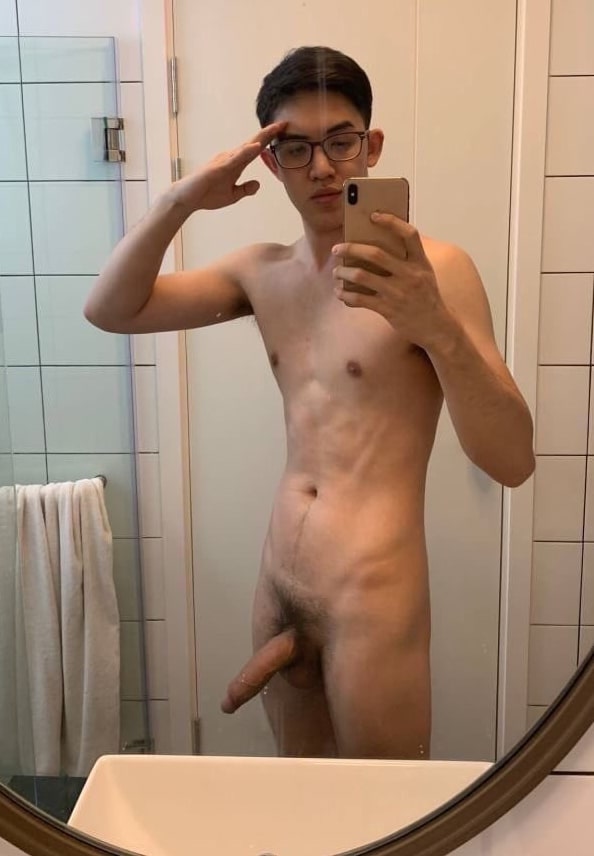 Mirror twink with a big cock